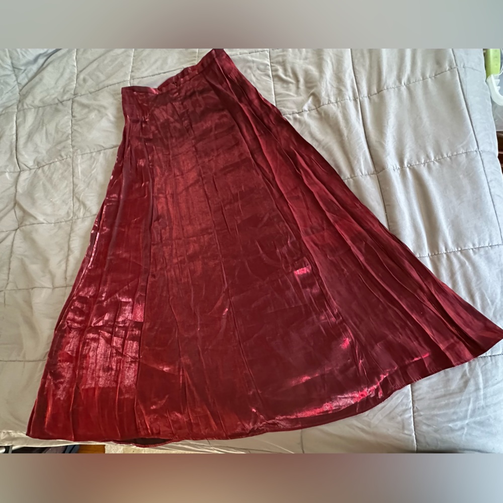 Vintage- Taffeta floor length A-line skirt, Size S/M